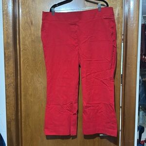 Spanks 1X red ankle pants